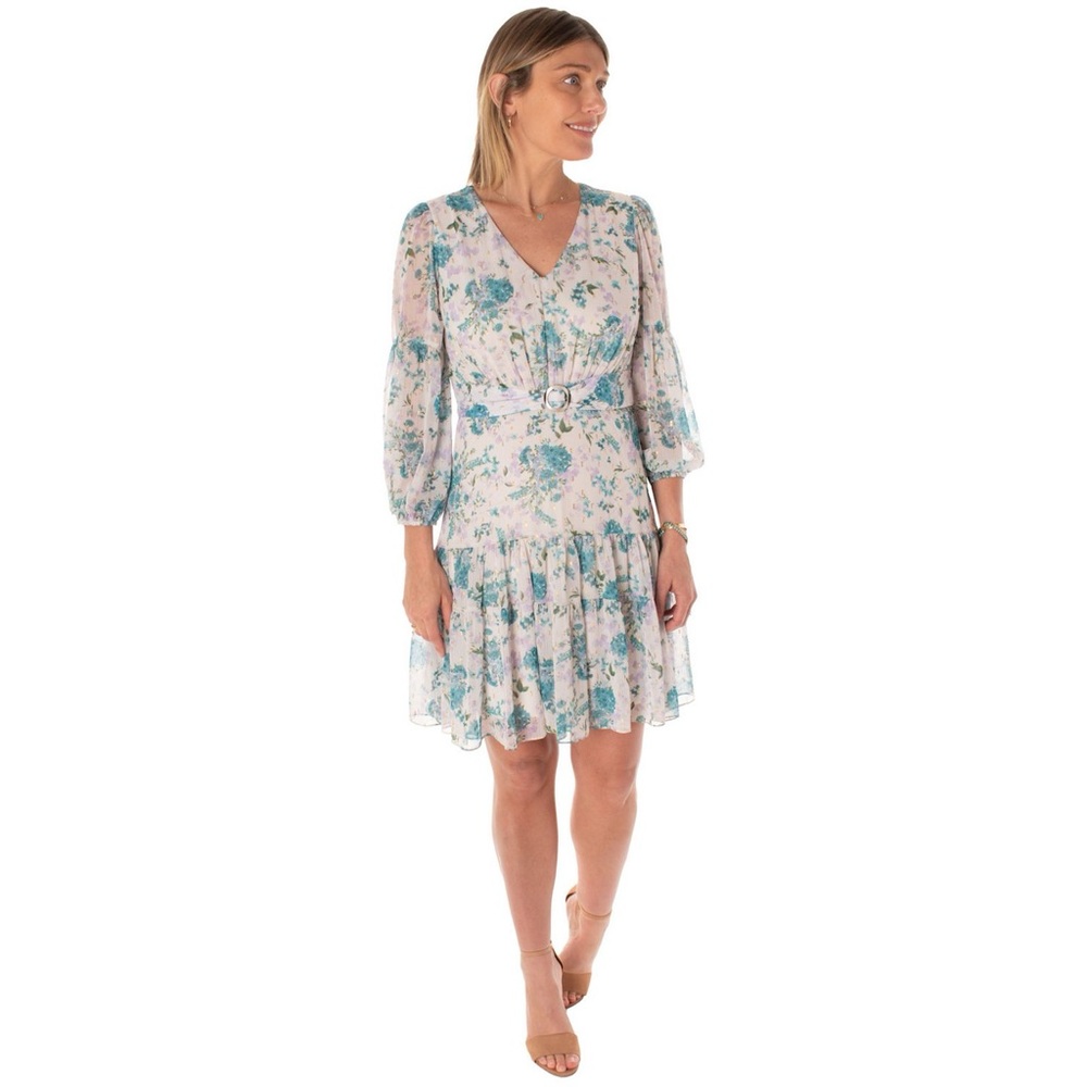 ✨ Dreamy Taylor Floral Tiered Dress w/belt - Size 4 - Perfect for Spring/Summer!